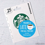 Blue "Thanks a Latte" Appreciation Stickers