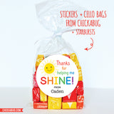 "Thanks for Helping Me Shine" Teacher Appreciation Stickers
