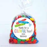 "Thanks For A Colorful Year" Teacher Appreciation Stickers