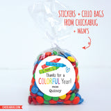 "Thanks For A Colorful Year" Teacher Appreciation Stickers