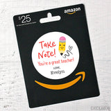 Pencil "Take Note!" Teacher Appreciation Stickers