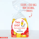 Pencil "Take Note!" Teacher Appreciation Stickers