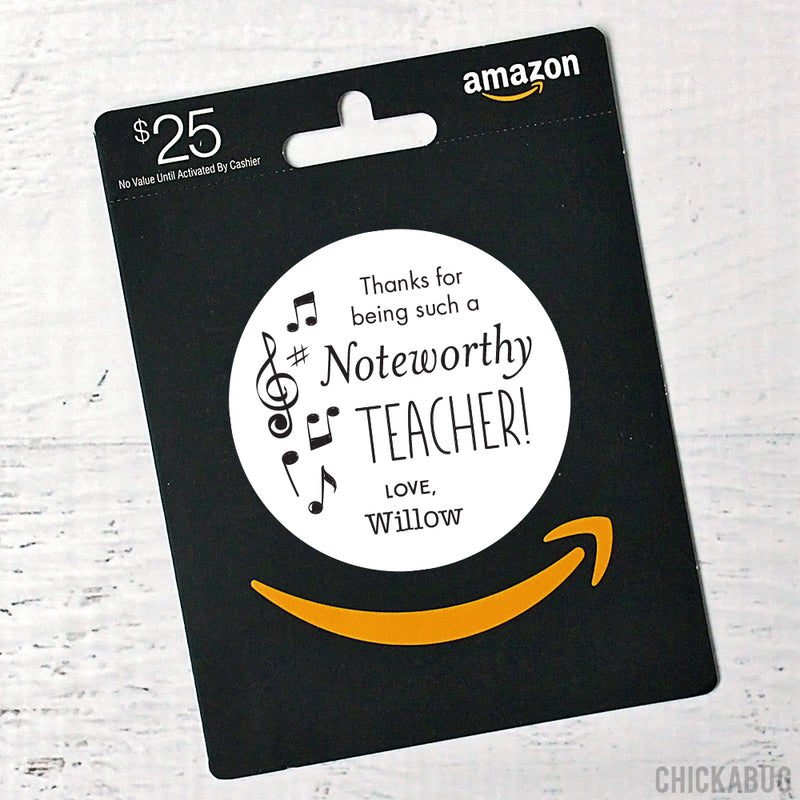 "Noteworthy Teacher" Music Teacher Appreciation Stickers