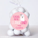 Pink "You're Llamazing" Teacher Appreciation Stickers