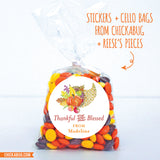 "Thankful and Blessed" Fall Cornucopia Stickers