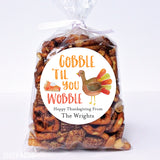 "Gobble Til You Wobble" Thanksgiving Stickers