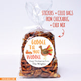 "Gobble Til You Wobble" Thanksgiving Stickers