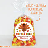 "Turkey Toes" Thanksgiving Stickers