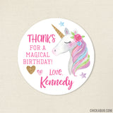 Gold Unicorn Party Favor Stickers