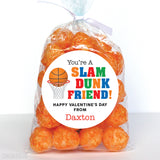 Basketball "Slam Dunk Friend" Valentine's Day Stickers