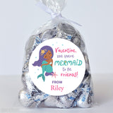 African-American Mermaid Valentine Stickers
