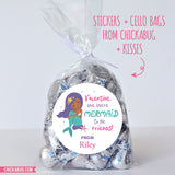 African-American Mermaid Valentine Stickers