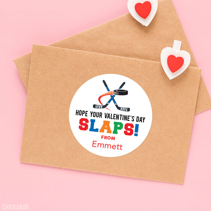 Hockey "Hope Your Valentine's Day SLAPS" Stickers