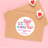 "I Like You Alotl" Valentine's Day Axolotl Stickers