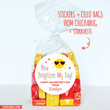 Sun "You Brighten My Day" Valentine's Day Stickers