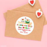 "I Like The Way You Roll" Valentine's Day Sushi Stickers