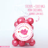 Bird "You're So Tweet" Valentine's Day Stickers