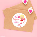 Cheerleader with Blonde Hair Valentine's Day Stickers