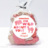 Animal Crackers "I'm Wild About You" Valentine's Day Stickers