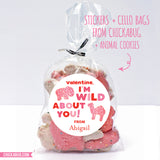 Animal Crackers "I'm Wild About You" Valentine's Day Stickers