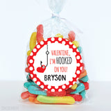 "I'm Hooked on You" Valentine's Day Stickers