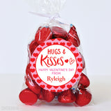 "Hugs and Kisses" Valentine's Day Stickers