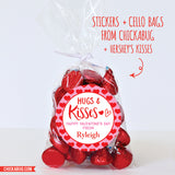 "Hugs and Kisses" Valentine's Day Stickers