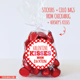 "Valentine Kisses" Valentine's Day Stickers
