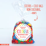 "Wishing You a Colorful Valentine's Day" Stickers