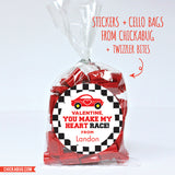 Race Car Valentine's Day Stickers