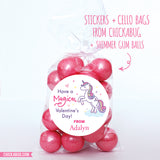 Magical Unicorn Valentine's Day Stickers