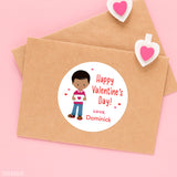 Cute African-American Boy Valentine's Day Stickers