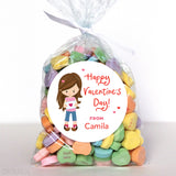 Cute Girl Valentine's Day Stickers - Brunette