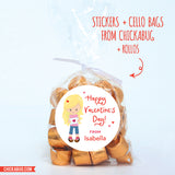 Cute Girl Valentine's Day Stickers - Blonde