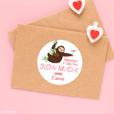 Sloth Valentine's Day Stickers