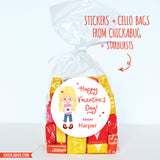 Cute Girl Valentine's Day Stickers - Blonde Pigtails
