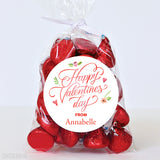 Calligraphy, Hearts and Flowers Valentine's Day Stickers