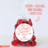 Calligraphy, Hearts and Flowers Valentine's Day Stickers