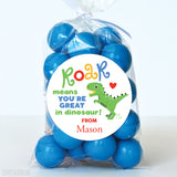 ROAR Dinosaur Valentine's Day Stickers