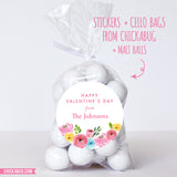 Watercolor Flowers Valentine's Day Stickers