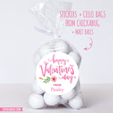 Watercolor Calligraphy Valentine's Day Stickers