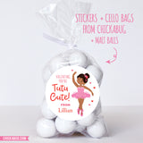 African-American Ballerina Valentine's Day Stickers