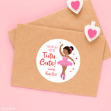 African-American Ballerina Valentine's Day Stickers