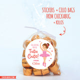 Ballerina Valentine's Day Stickers - Brown Hair