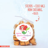 Mermaid with Red Hair Valentine's Day Stickers