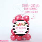 Flowers and Stripes Valentine's Day Stickers