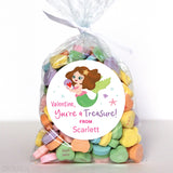 Mermaid with Brown Hair Valentine's Day Stickers