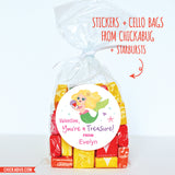 Mermaid with Blonde Hair Valentine's Day Stickers