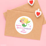 Mermaid with Blonde Hair Valentine's Day Stickers