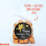 Gold Cupid Valentine's Day Stickers